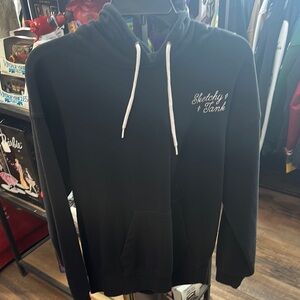 Black Sketchy Tank lightweight Hoodie with White skull designs on hoodie